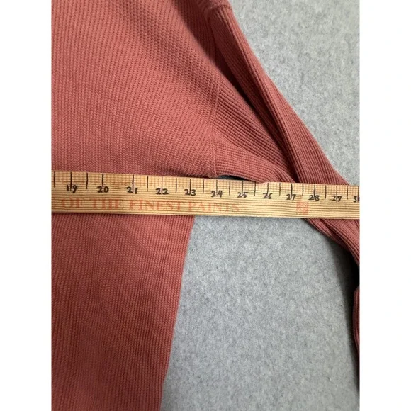 J.Jill  Hoodie Sweater Womens Large Coral Embroidered Waffle Knit Pullover Boho - Picture 6 of 12